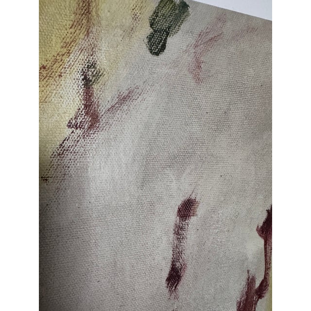 Contemporary Abstract Acrylic Painting Neutral Wall Art, Small Minimalist Canvas, Beige Green Modern Abstract Art For Sale - Image 3 of 4