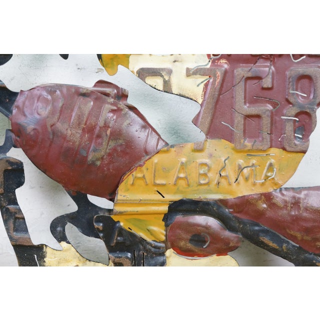 Vintage Motorcycle Biker License Plate Wall Art Plaque Artwork Sculpture 26" For Sale - Image 6 of 10