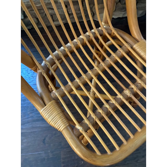 Pair of Vintage Albini Style Italian Bent Bamboo Rattan Chairs For Sale - Image 13 of 18