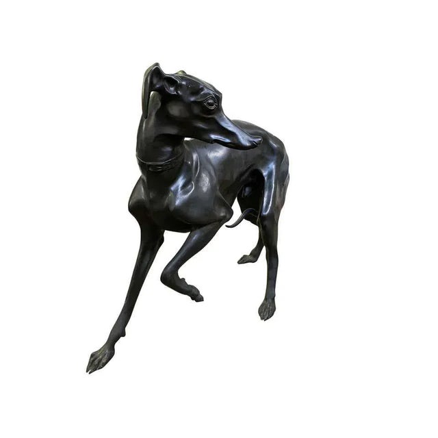 Large Bronze Greyhounds in Dominance Stance, 1960s, Set of 2 For Sale - Image 4 of 16