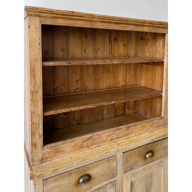 Tan Antique Victorian Pine Hutch | Kitchen Dresser For Sale - Image 8 of 9