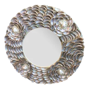Stunning Silver Iridescent Abalone Seashells ...Rosette Pattern