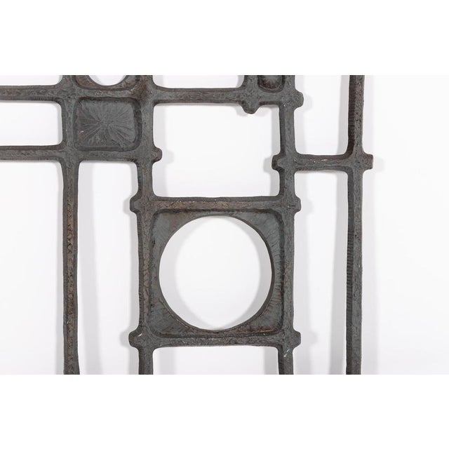 Brutalist casted and coated aluminium door fixture/decoration. It can also be used as spectacular wall art sculpture...