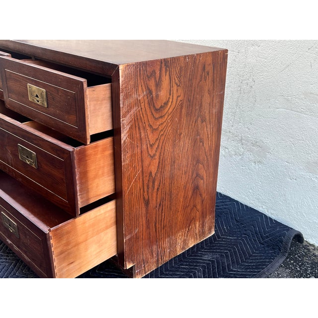 Campaign Scene 1, Henredon Chest of 4 Drawers For Sale In New York - Image 6 of 12