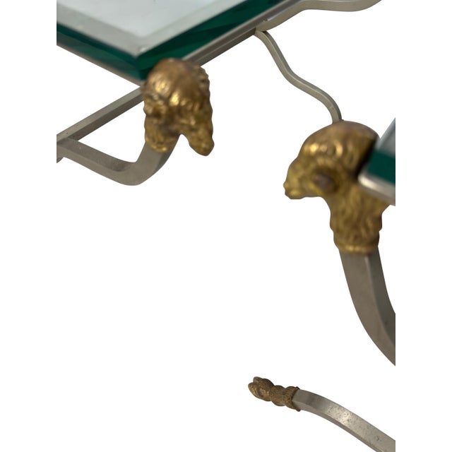 Neoclassical Mid 20th Century Neoclassical Style Glass-Top Coffee Tables with Rams Heads - A Pair For Sale - Image 3 of 18