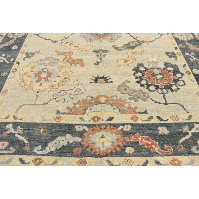 Earth-Tone Turkish Oushak Rug, 08'02 X 09'08 For Sale - Image 4 of 9