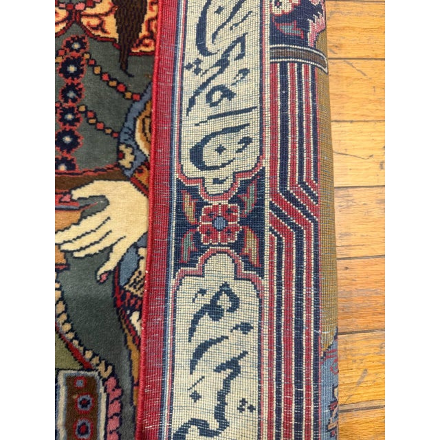 1930s Pasargad High Kpsi Fine 50 Raj Oriental Pictorial Rug Kork Wool For Sale - Image 14 of 15