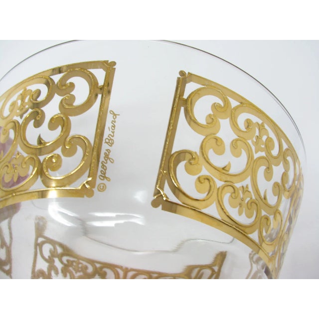 Vintage Georges Briard Spanish Gold 2-Tier Serving Bowl With 22k Decoration For Sale - Image 9 of 13