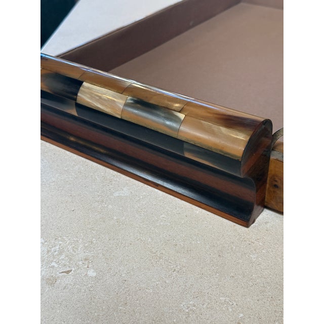 Italian Art Deco Burl Wood and Macassar Ebony Box With Brass Details, 1940s For Sale - Image 12 of 12