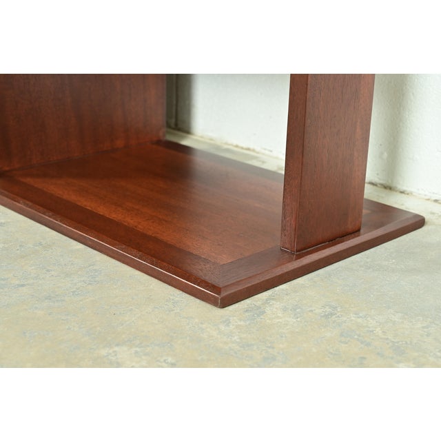 Frank Lloyd Wright Taliesin Mahogany Bookcase or Room Divider, Newly Refinished For Sale - Image 10 of 14