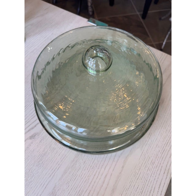 Contemporary Recycled Cake Plate and Lid For Sale - Image 3 of 3