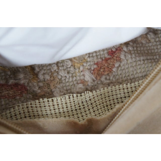 Mid 20th Century Down Filled Floral Rose Lily Daisy Needlepoint Tassel Lumbar Throw Pillow For Sale - Image 10 of 11