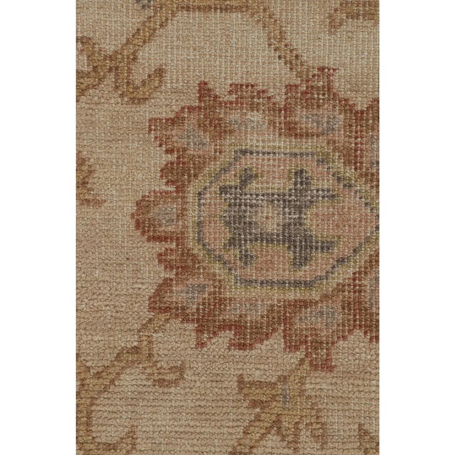 Rug & Kilim Rug & Kilim’s Distressed Style Rug in Beige-Brown and Green Geometric Patterns For Sale - Image 4 of 7