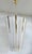 Monumental Italian lantern with frosted Murano glass mounted on unlacquered natural brass frame and details / Made in...