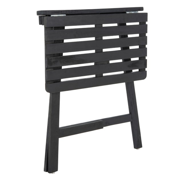 Wood Outdoor Balcony Table in Dark Slate Grey For Sale - Image 7 of 11