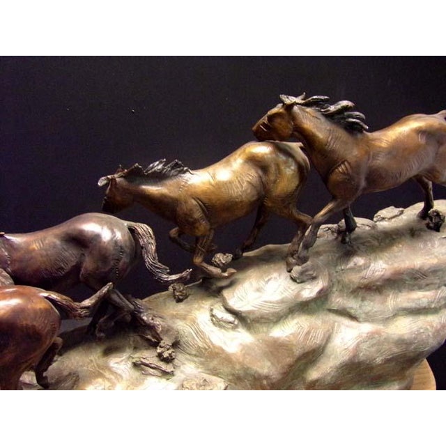2010s Don Hunt "Running Horses" Original Bronze Sculpture Beautiful Art Rare! Obo For Sale - Image 5 of 9