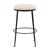 Modern and charming simple round bar stool with ivory boucle upholstered seat and black matte hand forged iron base....