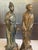 Pair of Vintage/Antique Ceramic Asian Scholar Figures on Pedestal Bases Set of 2 For Sale - Image 15 of 18
