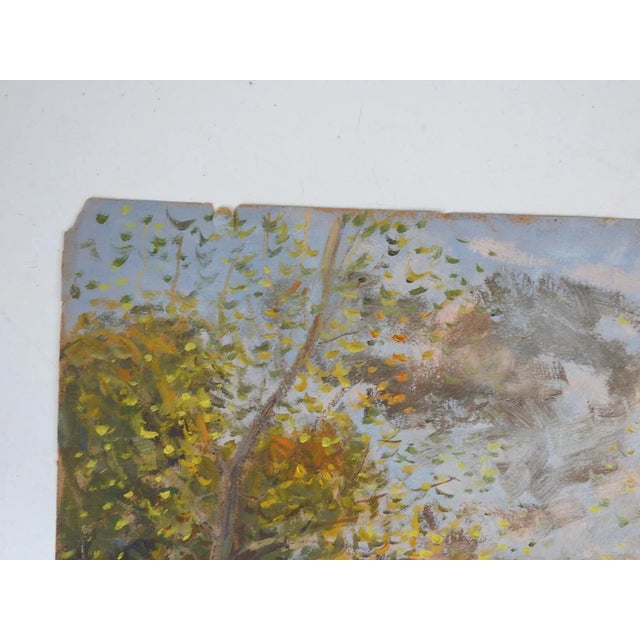 Late 19th Century Late 19th Century French River Bridge Landscape Painting For Sale - Image 5 of 7