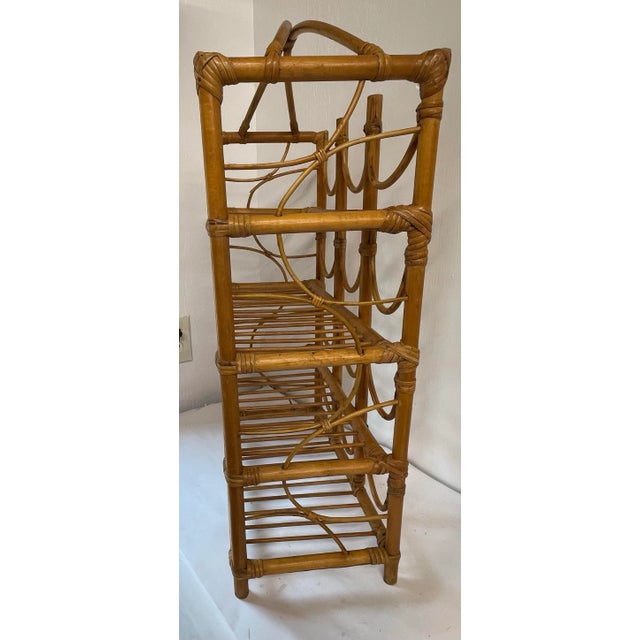 Brown Vintage Bamboo Bentwood Table Top Wine Rack For Sale - Image 8 of 10