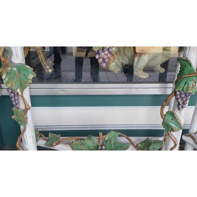 1980s 1980s Vintage Hand Carved Venetian Paint and Enamelled Pair of Console Tables For Sale - Image 5 of 13