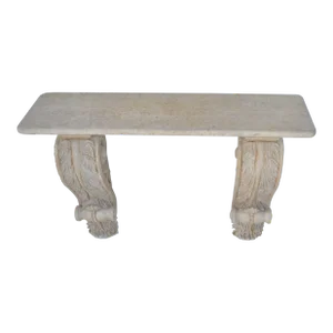 Serge Roche Style Neoclassical Wall-Mounted Stone Plaster Console Table France