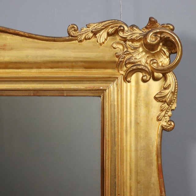 Carved and Gilded Wooden Mirror For Sale - Image 5 of 13