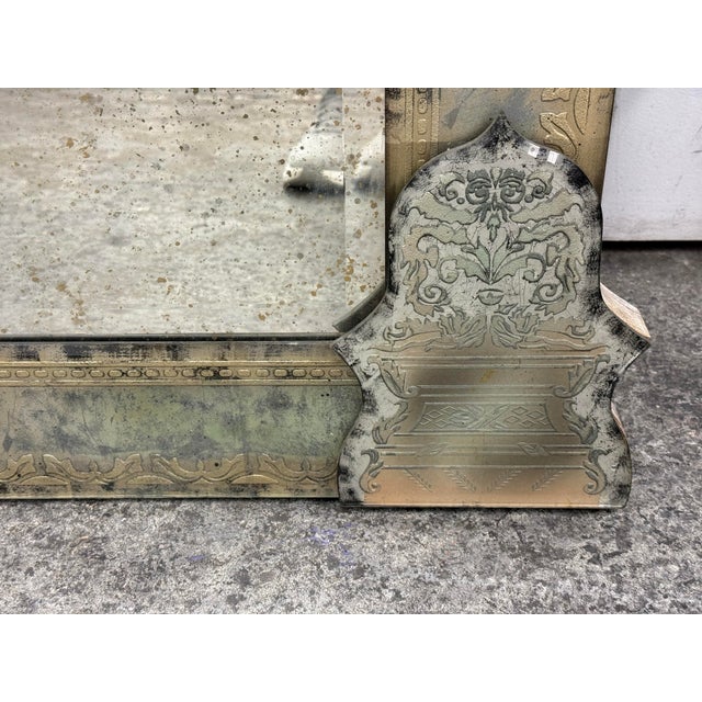 Restoration Hardware 19th Century Baroque Ravenna Etched Floor Mirror For Sale - Image 9 of 12