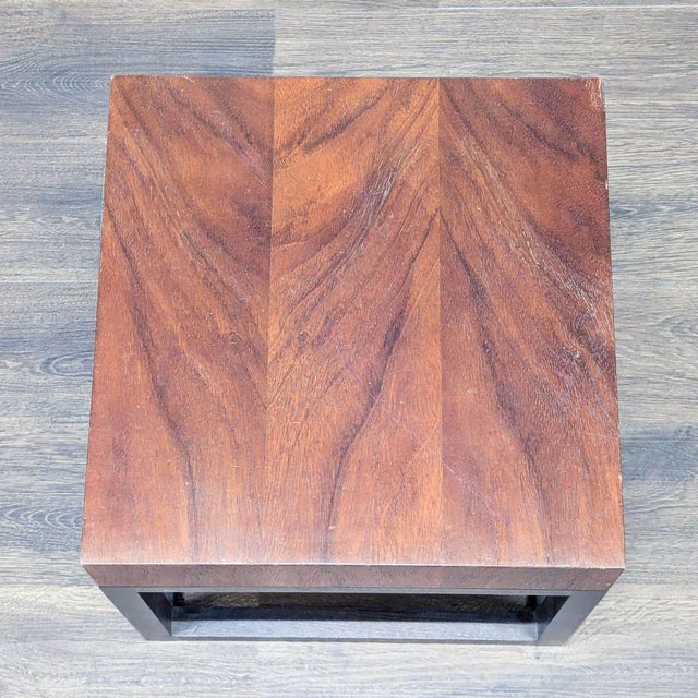 2010s Crate & Barrel Wood Accent Table on Wood Base For Sale - Image 5 of 8