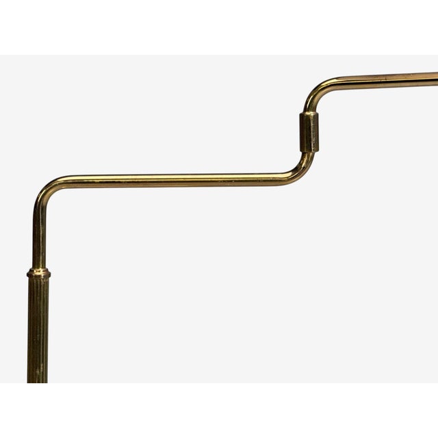 Armaturhantverk Göteborg, Articulating Floor Lamp, Brass, Fabric, Sweden, 1960s For Sale In New York - Image 6 of 11