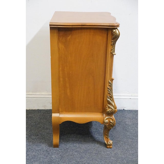 Vintage Antique Solid Maple French Provincial Rococo Revival 19" Cabinet Nightstand For Sale - Image 13 of 13