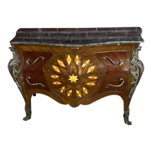 Late 19th Century Louis XV Antique Bombe Mahogany Commode
