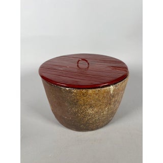 Stoneware and lacquer water container - Japan - Edo period (1615-1868) For Sale