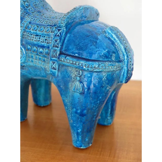 Blue Ceramic Horse Sculpture by Aldo Londi for Bitossi Fiorentino, 1960 For Sale - Image 9 of 12