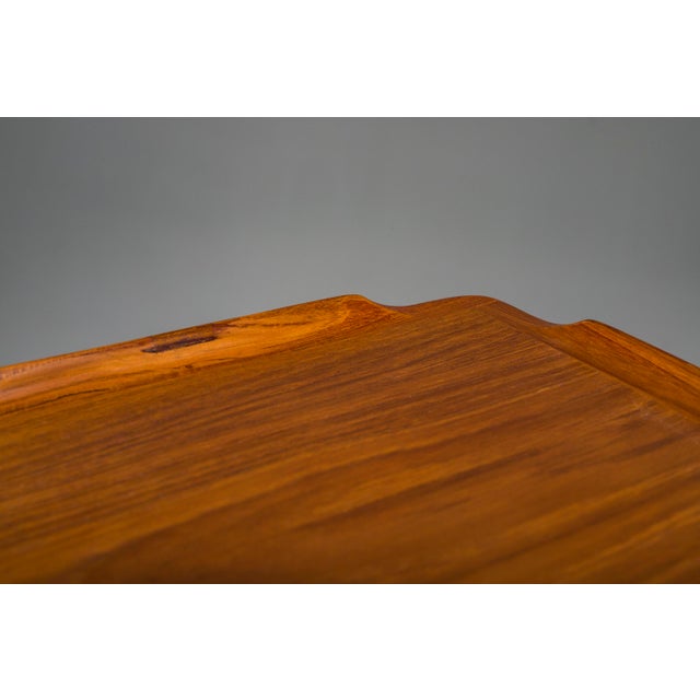 Mid-Century Danish Freestanding Teak Desk with Raised Lip Edge, 1960s For Sale - Image 12 of 18