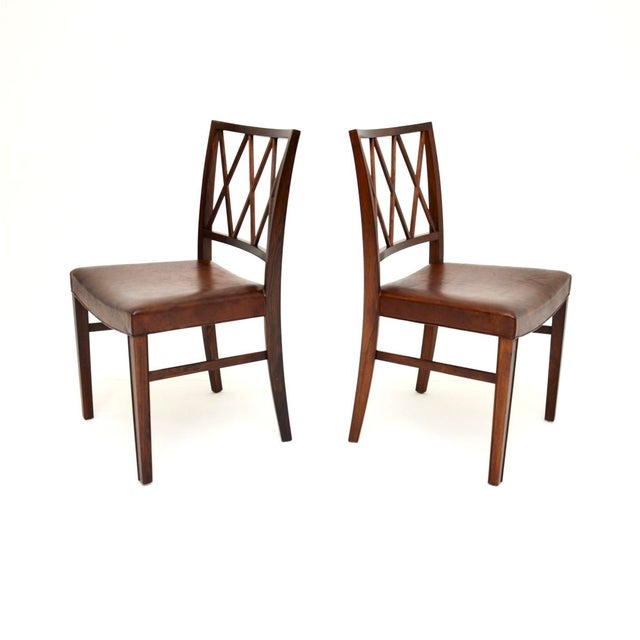 Mid-Century Modern Vintage Danish Chairs by Ole Wanscher, 1960, Set of 2 For Sale - Image 3 of 11