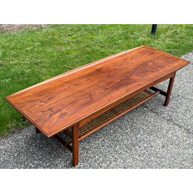 Scandinavian Mid Century Modern Teak & Rattan Coffee Table by Dux For Sale - Image 11 of 12