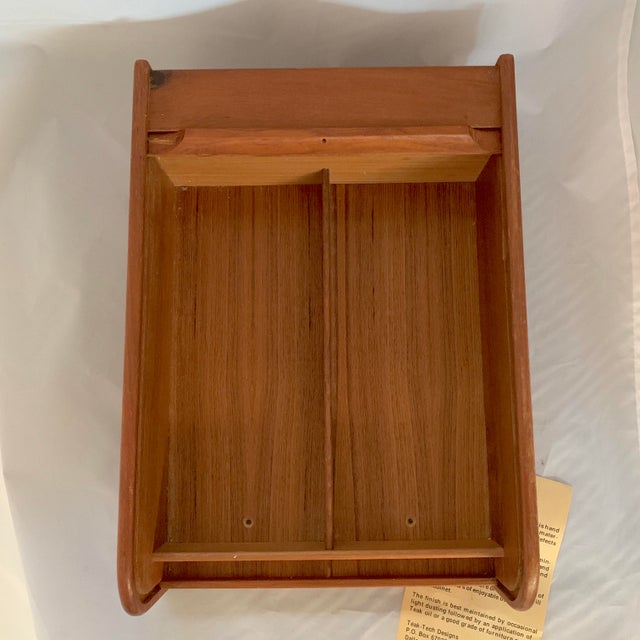 Vintage CD & Cassette Storage Filing Teak Wood Box Roll Top Tambour Door MCM Danish Style Set