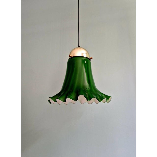 Pendant Light in Scalloped Green Opaline Glass from Peill & Putzler, 1970s For Sale - Image 10 of 17