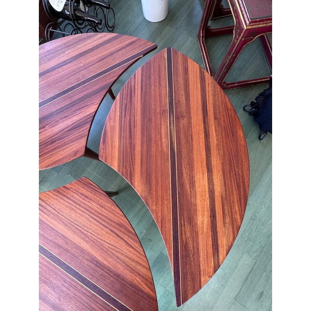 1990s David Levy Hardwood Creations Modular 3-Pc Puzzle Coffee Table Sapele Padauk For Sale - Image 4 of 12