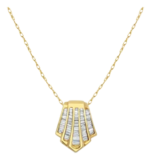 One Carat Baguette Diamond Necklace 16"