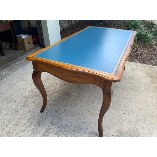 2000 - 2009 Large Louis XV Style Leather Top Desk For Sale - Image 5 of 8