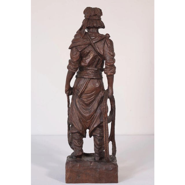 Hand-Carved Wooden Sculpture of a Male Figure For Sale - Image 13 of 18