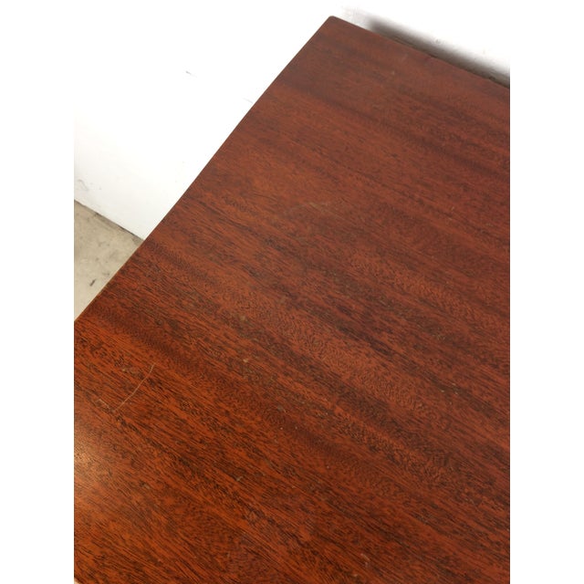 Mid Century Georgian Style Lowboy Dresser With Bowfront Design and 9 Drawers For Sale - Image 11 of 18
