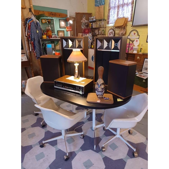 Mid-Century Modern Mid-Century Modern Table & Chairs. Black and White. Vintage McM. For Sale - Image 3 of 5