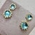 Syna Yellow Gold Double Drop Earrings with Blue Topaz and Diamonds, a Pair For Sale - Image 4 of 5