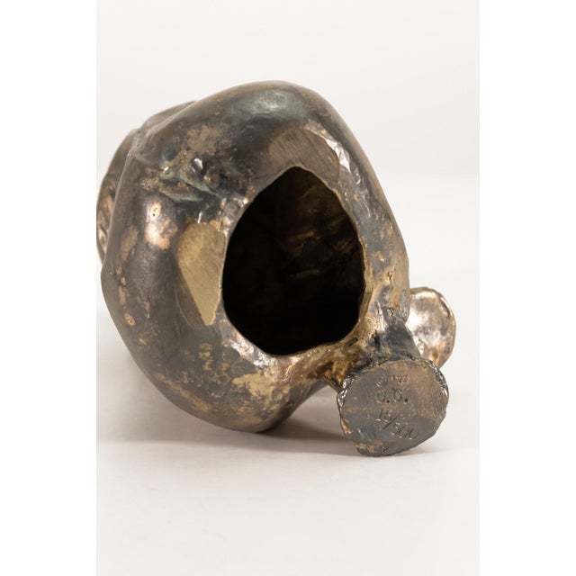 Modern Brutalist Fashionista Hippopotamus Cast Metal Sculpture Signed g.g. 1973 For Sale In Detroit - Image 6 of 6