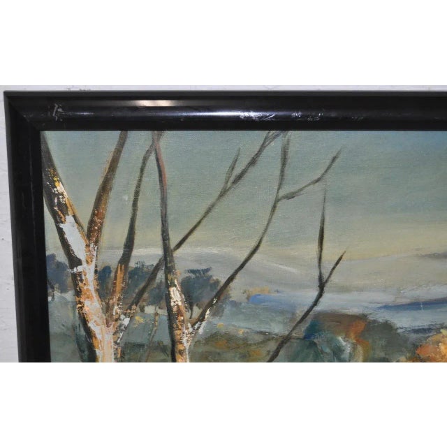 Impressionist Coastal Landscape w/ Tree's & Houses For Sale - Image 5 of 7