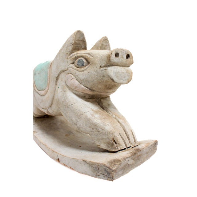 1960s Pastel Pig Rocker For Sale - Image 5 of 10