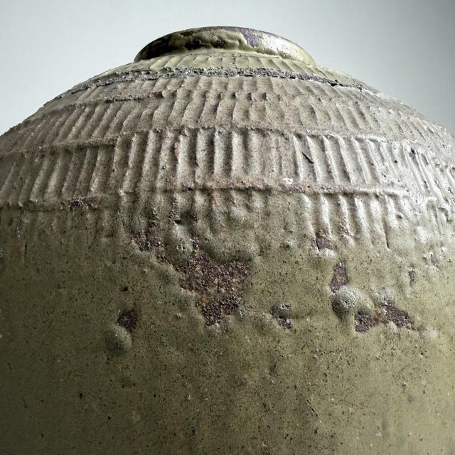 Japanese Tokoname Stoneware Storage Jar, 1900s For Sale - Image 9 of 14